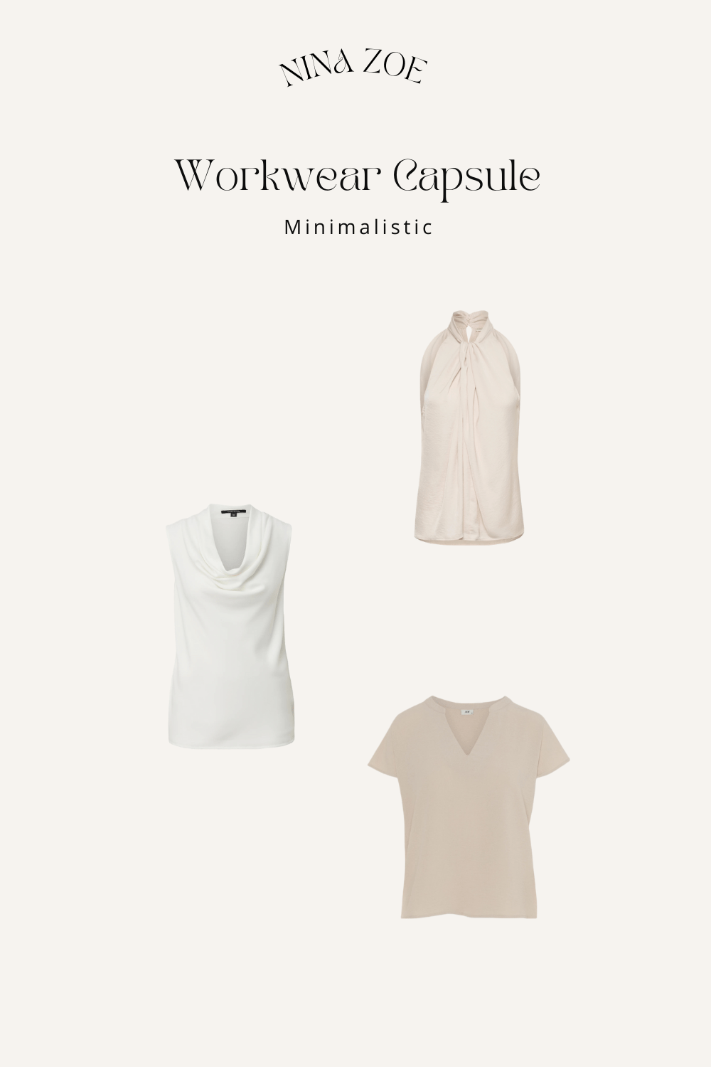 Leichte Tops schicke Tops Capsule Wardrobe Bestandteil für ein sommerliches Businessoutfir in weiß und beige